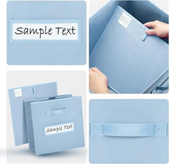 11x11 storage cube bins (Set of 10) Foldable Fabric storage cubes with 10 Labels Window Cards & a Pen,11 inch cube storage bin,Closet Organizers for Shelves,Cubby Organizer Boxes,Pastel Blue