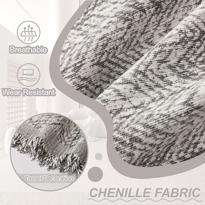 1OO% Waterproof Sectional Couch Covers for Dogs L Shaped Corner Sofa Cover Washable Chenille Sofa Slipcovers Blanket Modern Jacquard Pet Furniture Protector (91"x276", Gray Wave)