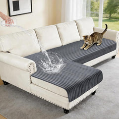 100% Waterproof Couch Covers for Sectional Sofa, Washable Couch Cover, L Shaped Couch Cover for Dogs, Non Slip 2 Pieces Sofa Cover Pet Friendly, 35"x63"+35"x70.9"-Dark Grey
