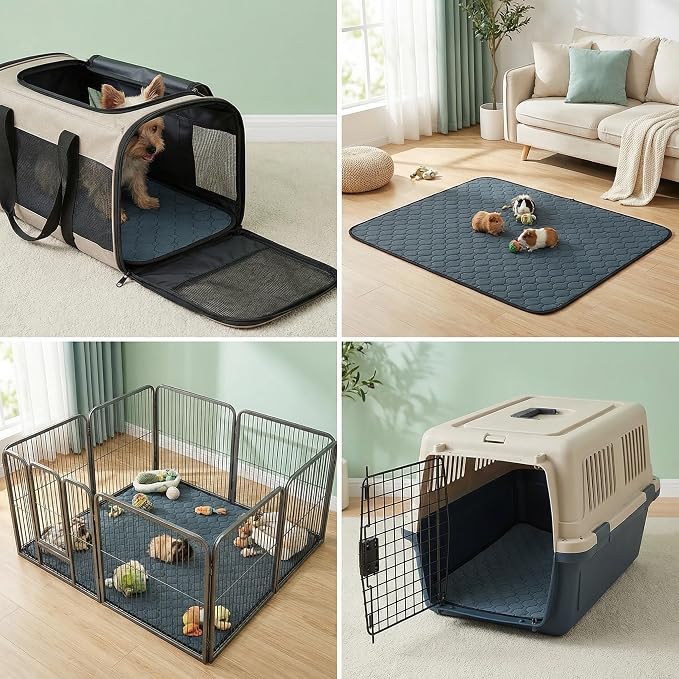 2 Pack Guinea Pig Cage Liners - Washable Guinea Pig Pee Pads, Waterproof Reusable & Anti Slip Guinea Pig Bedding Fast and Super Absorbent Pee Pad for Small Animals Rabbit Hamster Rat