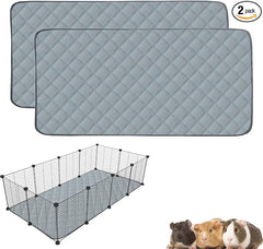 2 Pack Guinea Pig Cage Liners for C&C 2x4 Habitat Washable Guinea Pig Bedding Super Absorbent | Waterproof | Non Slip| Reusable Guinea Pig Pee Pads for Small Animals Cages - 57.1" x 27.6"