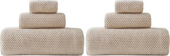 30x60 Inches Extra Large Bath Towels Set Super Soft Absorbent Luxury Microfiber Towels for Bathroom (Beige,3PCS) (Pack of 2)