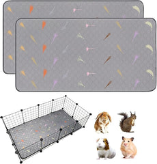 2Pcs Guinea Pig Cage Liners,Guinea Pig Fleece Cage Liners28''X56'' Super Absorbent Washable Pee Pads Reusable for Rabbit Hamster Chinchilla