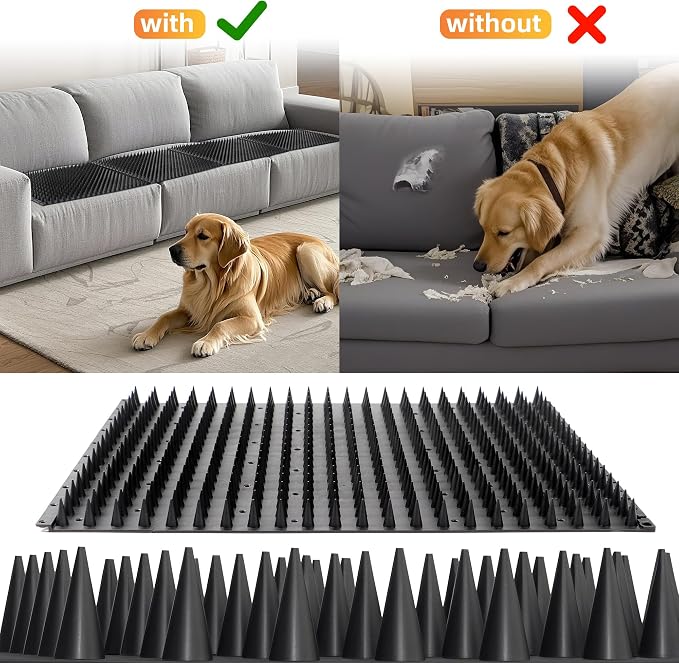 10 Pack Scat Mats for Dogs – Heavy Duty Solid PP Pet Deterrent Mats to Keep Dogs Off Couch & Furniture – Durable for Indoor & Outdoor Use
