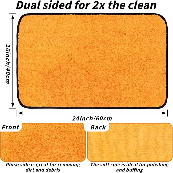 20 Pack Microfiber Car Drying Towel, 24 x 16 Inch Car Microfiber Cleaning Towels Bulk, Lint-Free, Quick Drying, Dual-Sided Detailing Buffing Polishing Waxing Soft Towels for SUV, Truck and Boats