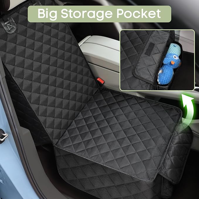 2 Pack Dog Car Seat Cover for Front Seat, Pet Car Seat Protector | Waterproof Scratchproof Non-Slip Captain Chair Cover, Full Protection with Side Flaps, Large Pocket, Fits Cars/Trucks/SUVs