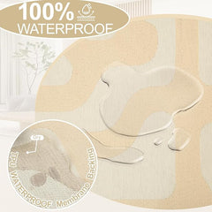 1OO% Waterproof Sectional Couch Covers for Dogs L Shaped Corner Sofa Cover Washable Chenille Sofa Slipcovers Blanket Modern Jacquard Pet Furniture Protector (91"x252", Boho Beige)