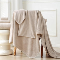 30x60 Inches Extra Large Bath Towels Set Super Soft Absorbent Luxury Microfiber Towels for Bathroom (Beige,3PCS) (Pack of 2)