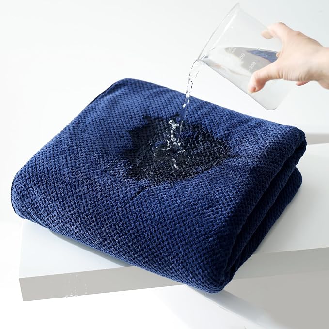 30x60 Inches Extra Large Bath Towels Set Super Soft Absorbent Luxury Microfiber Towels for Bathroom (Navy Blue, 3PCS)