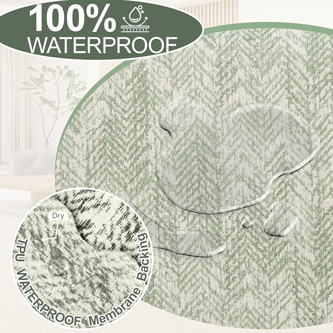 1OO% Waterproof Sectional Couch Covers for Dogs L Shaped Corner Sofa Cover Washable Chenille Sofa Slipcovers Blanket Modern Jacquard Pet Furniture Protector (91"x252", Green Wave)