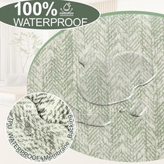 1OO% Waterproof Sectional Couch Covers for Dogs L Shaped Corner Sofa Cover Washable Chenille Sofa Slipcovers Blanket Modern Jacquard Pet Furniture Protector (91"x252", Green Wave)