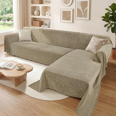 2 Pieces Sectional Couch Covers L Shaped Cover XXL Quicksand | Thick Washable Fabric for L Shaped Sectional Sofa, Anti-Pet Hair, Stain & Wear Resistant, Easy Care & Installation
