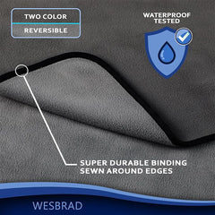 100% Leak Proof, Waterproof Bed Cover, Totally Pee Proof, EZ-Wash, Durable, 3 Layer Blanket (Queen-King 90"x80", Slate Grey, Cool Grey) Adults, Pets, Dogs, Cats