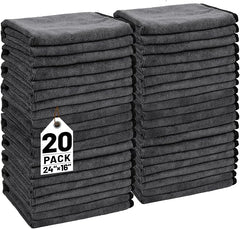 20 Pack Microfiber Towels for Cars, 24" x 16" Dual-Sided Car Drying Towel | 400 GSM Highly Absorbent, Lint-Free Microfiber Cleaning Cloths for Scratch-Free Drying, Detailing, Buffing, Polishing Cars