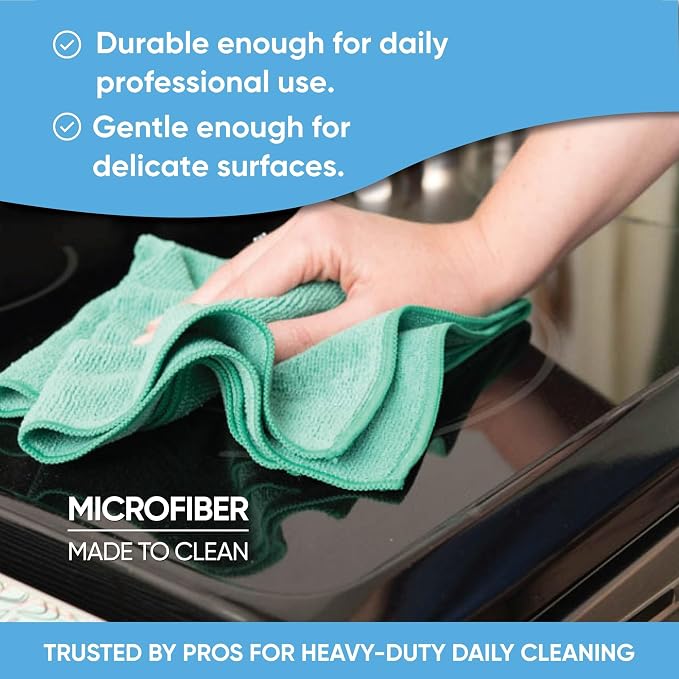 12" x 12" Microfiber Cleaning Cloths (50 Pack) - Reusable Towels, Wash Rags, Dust Cloth, All-Purpose: Kitchen, Dish, Cars, Shop, Glass (Yellow)