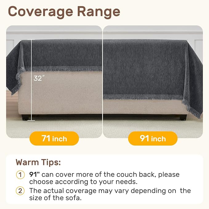 2 Pieces Sectional Couch Covers L Shaped Cover XXXL Dark Gray | Thick Washable Fabric for L Shaped Sectional Sofa, Anti-Pet Hair, Stain & Wear Resistant, Easy Care & Installation