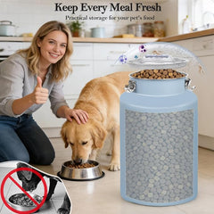 25 lb Stainless Steel Dog Food Storage Container, Airtight Metal Pet Food Canister with Lid & Scoop for Dog Cat Kibble, Heavy Duty for Daily Use, Keeps Kibble Fresh & Crunchy