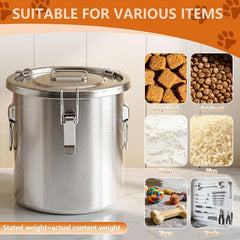 30LB Stainless Steel Dog Food Storage Container with Lid & Scoop, Large Metal Dog Food Container for Dry Pet Food, Pet Food Storage Container for Kibble, Cat Food and Treats