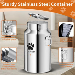 30Lbs Stainless Steel Dog Food Container .Metal Dog Food Storage Container
