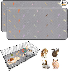 2Pcs Guinea Pig Cage Liners,Guinea Pig Fleece Cage Liners24''X48'' Super Absorbent Washable Pee Pads Reusable for Rabbit Hamster Chinchilla