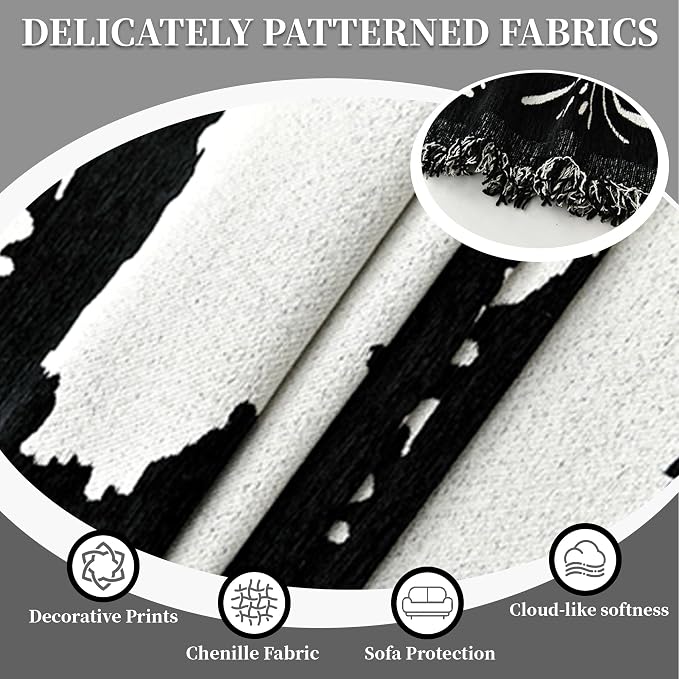 1OO% Waterproof Sectional Couch Covers for Dogs L Shaped Corner Sofa Cover Washable Chenille Sofa Slipcovers Blanket Modern Jacquard Pet Furniture Protector (91"x276", Black Forest)