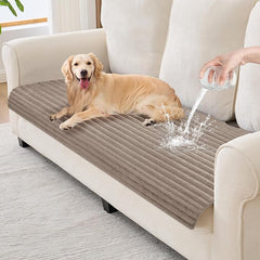 100% Waterproof Couch Covers for Dogs, 35"×82" Washable Couch Cover, Non Slip Sectional Couch Covers for 3 Cushion Sofa Cover Pet Friendly, Cat and Dog Couch Bed Cover- Khaki