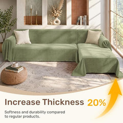 2 Pieces Sectional Couch Covers L Shaped Cover XL Light Sage | Thick Washable Fabric for L Shaped Sectional Sofa, Anti-Pet Hair, Stain & Wear Resistant, Easy Care & Installation