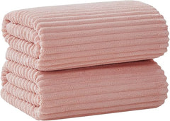 2 Piece Bath Sheets, 40"x80" Microfiber Bath Towels, Pink | Extra-large size, Quick dry, Highly Absorbent, Lint Free .shower towels for bathroom gym spa .Big and Tall users