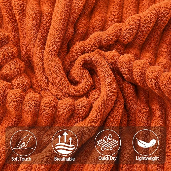 2 Piece Bath Sheets, 40"x80" Bath Towels, Burnt Orange | Extra-large size, Quick dry, Highly Absorbent, Lint Free .shower towels for bathroom gym spa .Big and Tall users