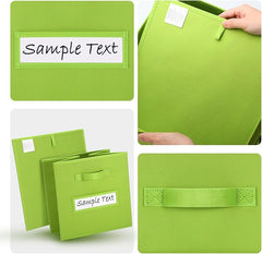 11x11 storage cube bins (Set of 10) Foldable Fabric storage cubes with 10 Labels Window Cards & a Pen,11 inch cube storage bin,Closet Organizers for Shelves,Cubby Organizer Boxes,lime green