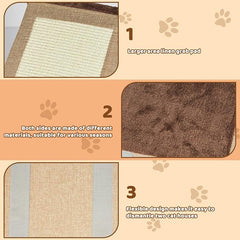 2-Tier Cat House for Indoor Cats Bed, Covered Cat Beds with Hideaway Cave and Scratch Pad, Foldable Modern Cat House for Multi Small Pet Large Kitten Kitty