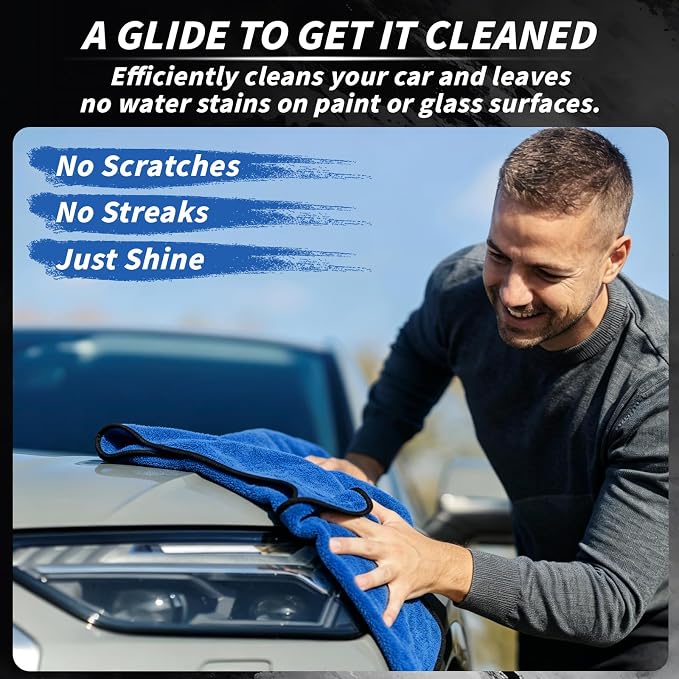 20 Pack Microfiber Towels for Cars, 24" x 16" Dual-Sided Car Drying Towel | 400 GSM Highly Absorbent, Lint-Free Microfiber Cleaning Cloths for Scratch-Free Drying, Detailing, Buffing, Polishing Cars