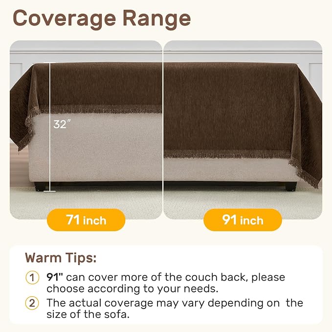 2 Pieces Sectional Couch Covers L Shaped Cover L Coffee | Thick Washable Fabric for L Shaped Sectional Sofa, Anti-Pet Hair, Stain & Wear Resistant, Easy Care & Installation