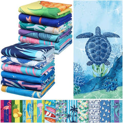 12 Pcs Oversized Microfiber Beach Towels Set 30 x 60 Extra Large Fiber Swim Pool Towel Absorbent Bath Blanket for Travel Vacation Accessories Gift Spa Soft Lightweight (Summer)