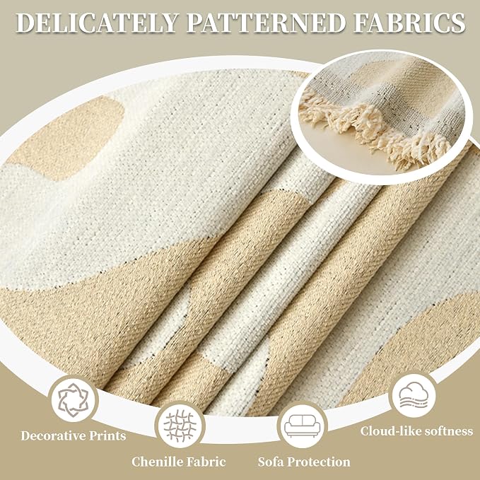 1OO% Waterproof Sectional Couch Covers for Dogs L Shaped Corner Sofa Cover Washable Chenille Sofa Slipcovers Blanket Modern Jacquard Pet Furniture Protector (91"x276", Boho Beige)