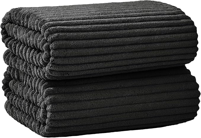 2 Piece Bath Sheets, 40"x80" Microfiber Bath Towels, Black | Extra-large size, Quick dry, Highly Absorbent, Lint Free .shower towels for bathroom gym spa .Big and Tall users