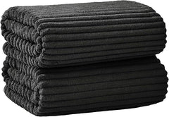 2 Piece Bath Sheets, 40"x80" Microfiber Bath Towels, Black | Extra-large size, Quick dry, Highly Absorbent, Lint Free .shower towels for bathroom gym spa .Big and Tall users
