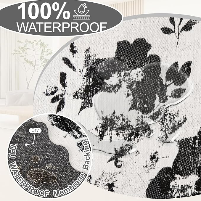 1OO% Waterproof Sectional Couch Covers for Dogs L Shaped Corner Sofa Cover Washable Chenille Sofa Slipcovers Blanket Modern Jacquard Pet Furniture Protector (91"x276", Black Flower)