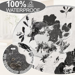 1OO% Waterproof Sectional Couch Covers for Dogs L Shaped Corner Sofa Cover Washable Chenille Sofa Slipcovers Blanket Modern Jacquard Pet Furniture Protector (91"x276", Black Flower)