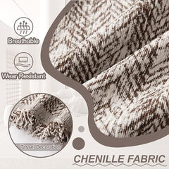 1OO% Waterproof Sectional Couch Covers for Dogs L Shaped Corner Sofa Cover Washable Chenille Sofa Slipcovers Blanket Modern Jacquard Pet Furniture Protector (91"x276", Coffee Wave)