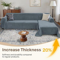 2 Pieces Sectional Couch Covers L Shaped Cover XL Dusty Blue | Thick Washable Fabric for L Shaped Sectional Sofa, Anti-Pet Hair, Stain & Wear Resistant, Easy Care & Installation