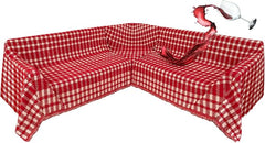 1OO% Waterproof Sectional Couch Covers for Dogs L Shaped Corner Sofa Cover Washable Chenille Sofa Slipcovers Blanket Modern Jacquard Pet Furniture Protector (91"x252", Red Checkered)