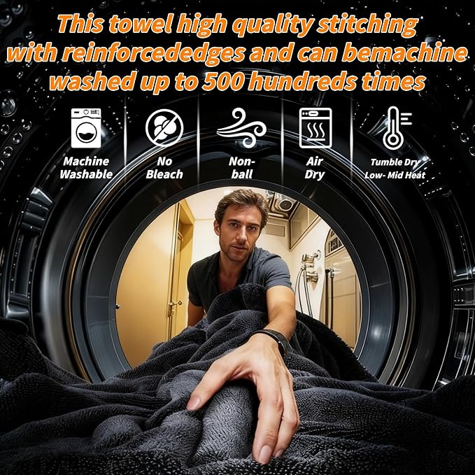12 Pack Microfiber Car Towels, 24" x 16" Microfiber Cleaning Cloths 600 GSM | Thick Soft, Highly Absorbent, Quick Drying, Scratch-Free Detailing, Buffing, Polishing, Waxing for Cars Truck SUV RV Boat