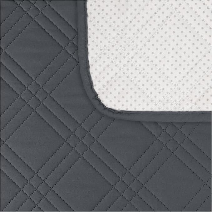 100% Waterproof Couch Cover for Dogs, Washable Anti-Slip Sofa Cover with Elastic Straps & Side Pockets, Quilted Furniture Protector for Kids & Pets (3 Cushion 68", Grey)