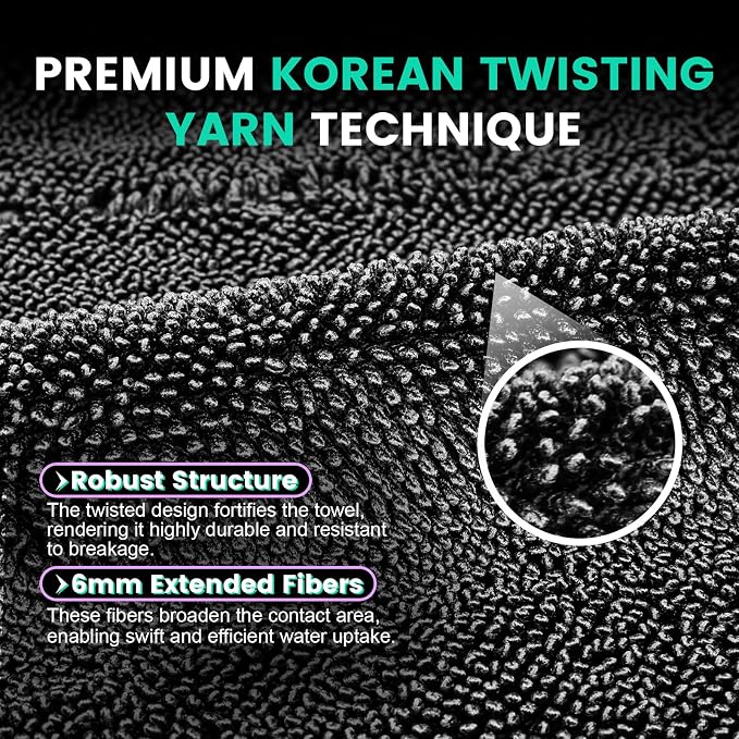 2 Pack Double-Sided Car Care, Microfiber Drying Towel, 1300GSM, 35" x 24" | Extra-Large, Ultra-Absorbant Microfiber Drying Towel for Cars and Trucks, Super Absorbent Car Drying Towel