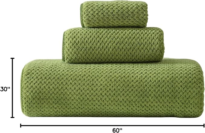 30x60 Inches Extra Large Bath Towels Set Super Soft Absorbent Luxury Microfiber Towels for Bathroom (Sage Green, 3PCS)
