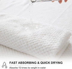 2 Piece Hand Towels Set,100% Microfiber - Quick Dry, Thick, Soft, Plush and Highly Absorbent Luxury Hotel & Spa Bath Towel for Bathroom, Pack of 2 (White)