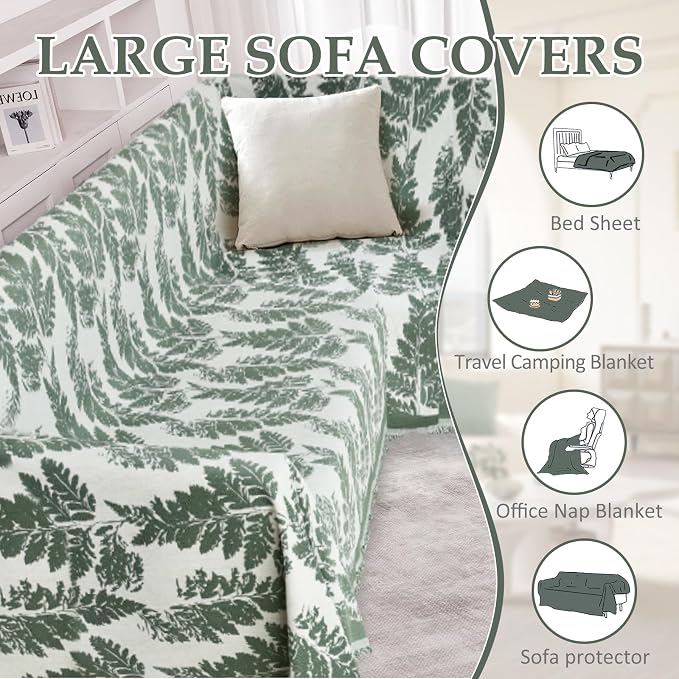 1OO% Waterproof Sectional Couch Covers for Dogs L Shaped Corner Sofa Cover Washable Chenille Sofa Slipcovers Blanket Modern Jacquard Pet Furniture Protector (91"x252", Sage Green)