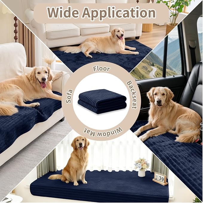 100% Waterproof Couch Covers for Dogs, 35"×63" Washable Couch Cover, Non Slip Sectional Couch Covers for 3 Cushion Sofa Cover Pet Friendly, Cat and Dog Couch Bed Cover-Navy Blue