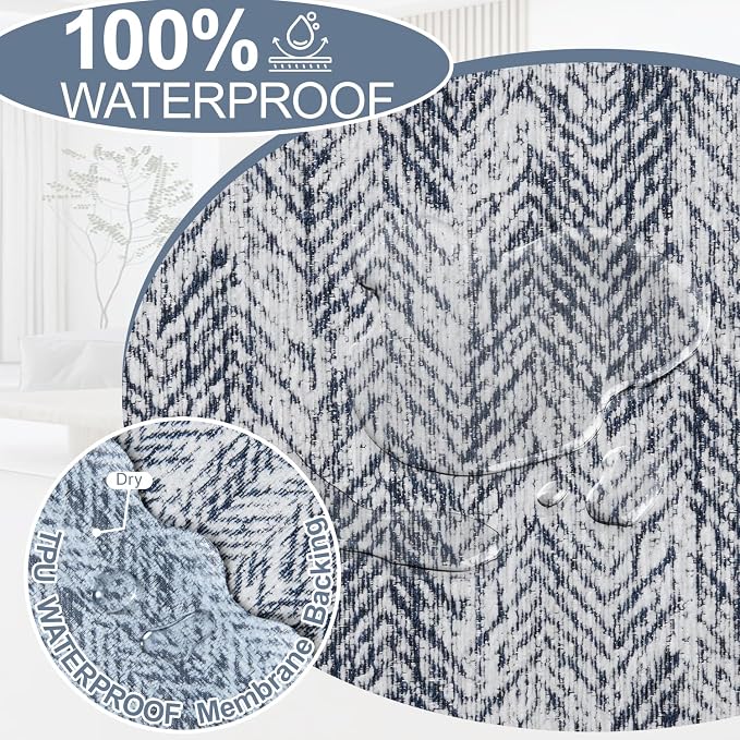 1OO% Waterproof Sectional Couch Covers for Dogs L Shaped Corner Sofa Cover Washable Chenille Sofa Slipcovers Blanket Modern Jacquard Pet Furniture Protector (91"x252", Navy Wave)